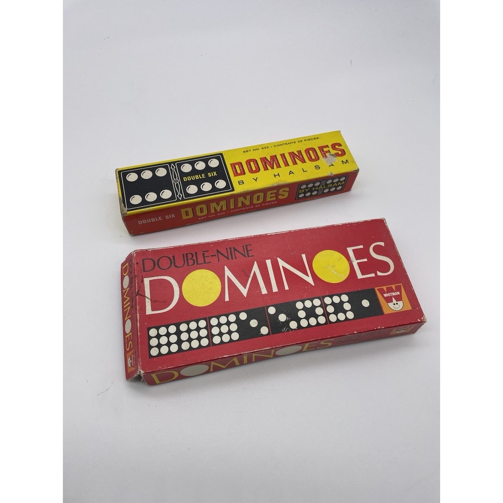 Vintage Halsam‎ Domino Set And Double Nine Domino Set